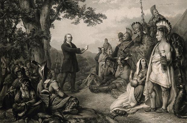 John Wesley preaching to American Indians