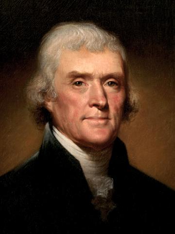 Portrait of Thomas Jefferson by Rembrandt Peale (1800).