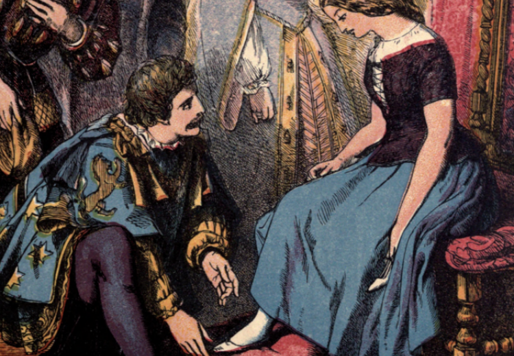 The sixth illustration of the 1865 edition of Cinderella. 