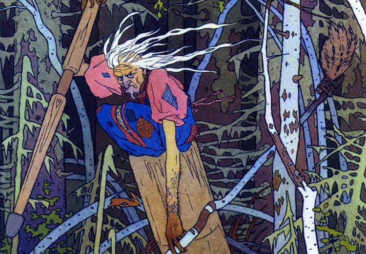 Baba Yaga the witch, a staple of Russian fairy tales.