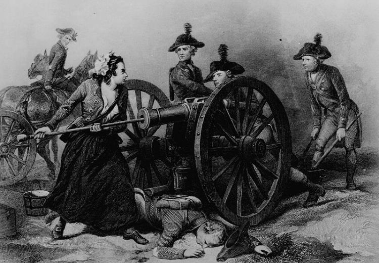 "Molly Pitcher" at the Battle of Monmouth.