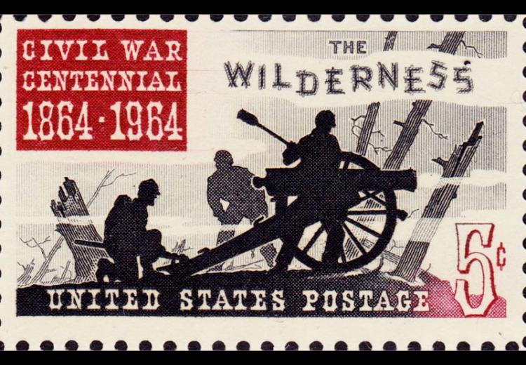 1964 Civil War Centennial Issue - Battle of the Wilderness - 5-cent U.S. stamp.